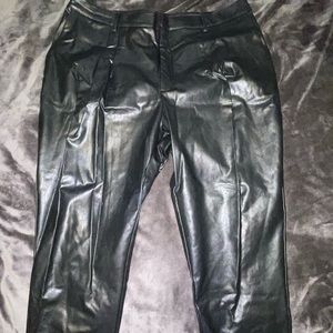 Express XL Pleat Front Straight Leg Pleather Pants